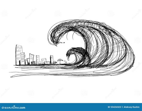 Tsunami Stock Illustration - Image: 55426503