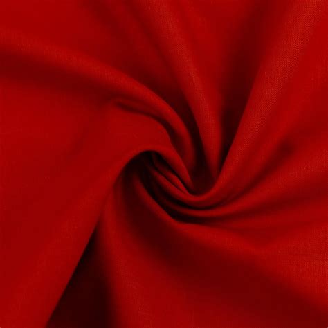 Plain Red Solid Colour Woven Cotton Fabric Oeko Tex Per Half Metre