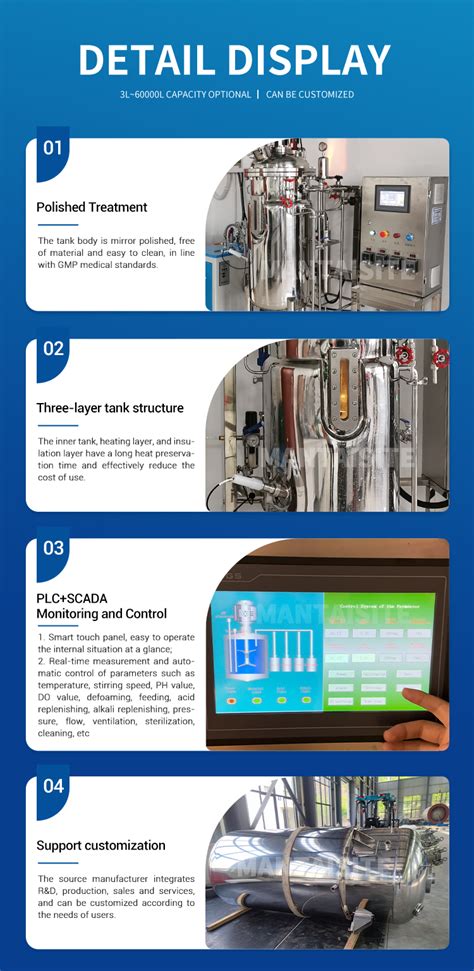 Industrial Fermentor Bioreactor Pilot Scale Fermentor 10l 20l 100l 200l