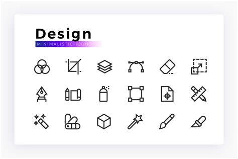 Design Minimalistic Icon Set | Illustrator Graphics ~ Creative Market