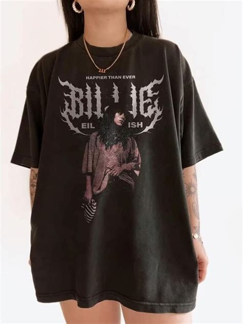 Billie Eilish T Shirt Happier Than Ever Vintage Tour 2023 Eilish Era