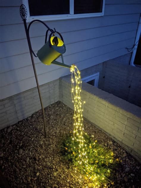 Watering Can With Strand Solar Powered Fairy Lights Etsy Tuin