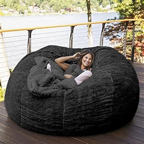 Taoxiaolu 7ft Giant Fluffy Fur Bean Bag Chair For Adult Living India Ubuy