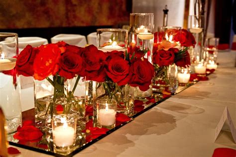 Red Roses Centerpieces For Wedding Receptions