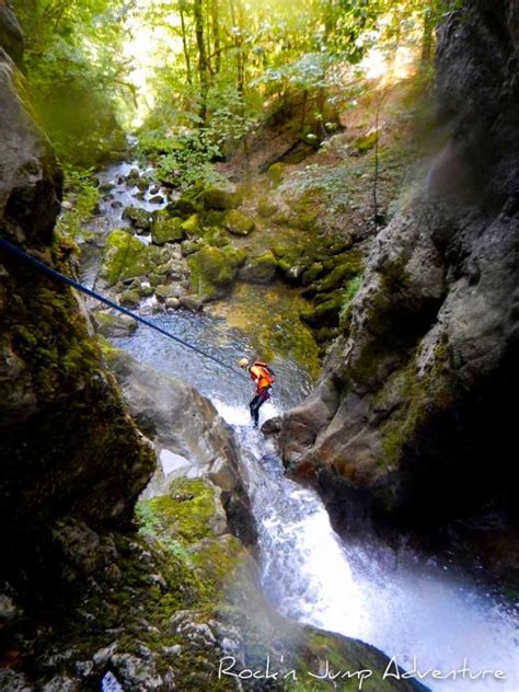 Canyoning Of The Flumen In Saint Claude Jura Rock N Jump Adventure