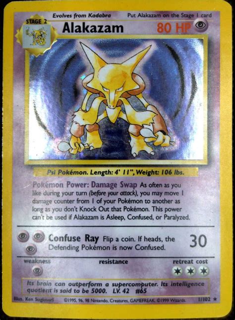 Alakazam Holofoil Base Set Rare Pokemon Card Real Card Etsy