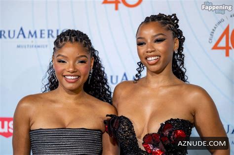 Halle Bailey Sexy With Chloe Bailey Showing Off Her Hot Cleavage At The Chrysalis Butterfly Ball