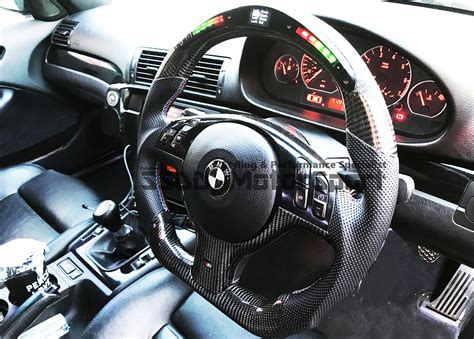 BMW E46 E39 Flat Bottom Carbon LED Race Display Steering Wheel SSDD