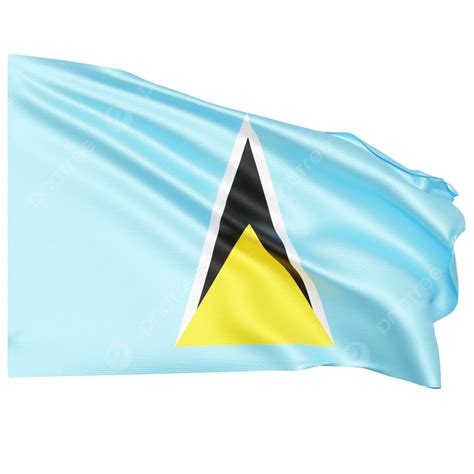 Saint Lucia Flag Waving, Saint Lucia Flag With Pole, Saint Lucia Flag ...