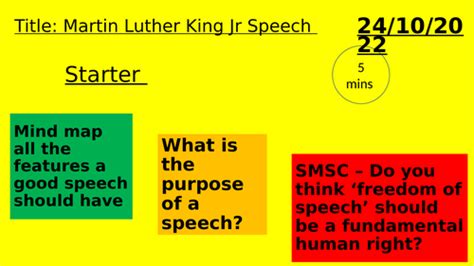 Speech Writing - Martin Luther King Jr | Teaching Resources