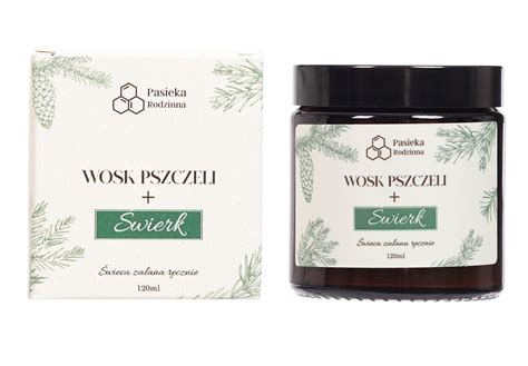 Wieca Zapachowa Z Wosku Pszczelego Wierk Ml Pasieka Rodzinna