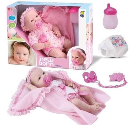 Boneca Beb Menina Estilo Reborn Faz Xixi C Chupeta Newborn