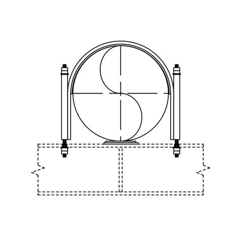 SERIES 5000 Extended Bolt Clamp PTFE Pad Houston Pipe Supports