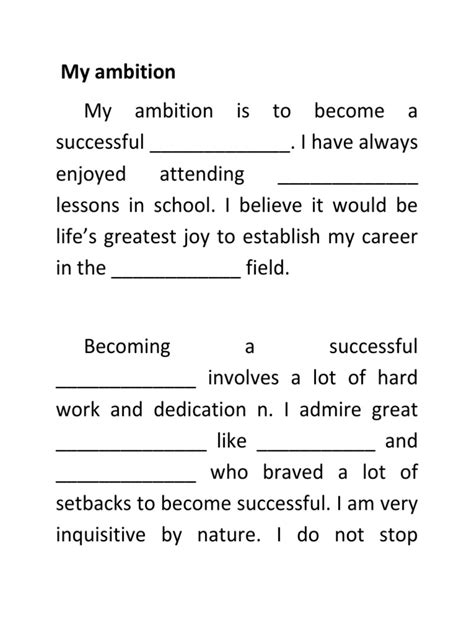 The Best Essay About My Ambitions Essay On My Life Ambition How To