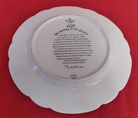 Art Plate Burning Of The Gaspee 1772 Independence 1972 Limoges