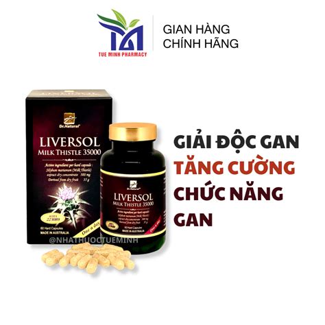 Chính Hãng Viên Uống Bổ Gan Liversol Milk Thistle 35000 Mg Giải Độc