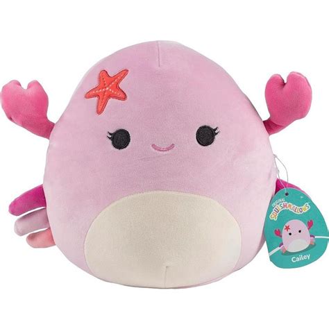 Squishmallows 10 Cailey The Pink Crab With Starfish Pin Official