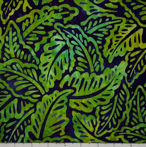 Feathery Leaf Batik Lsbc 3827 Island Green By The Yard Etsy