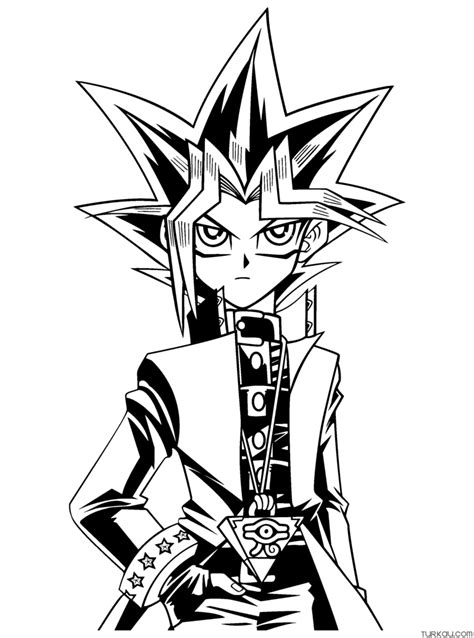 Yugioh Yugi Moto Coloring Page Turkau