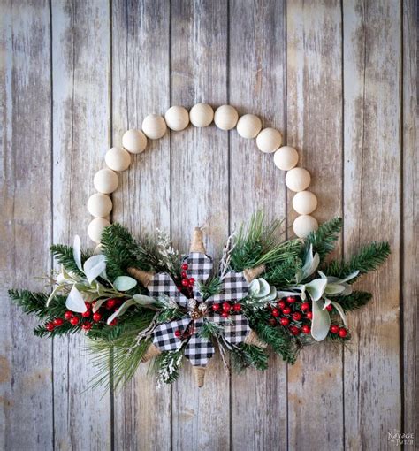 DIY Wood Bead Wreath The Navage Patch