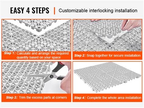 Vevor Modular Interlocking Cushion Pack X Cm Splicing