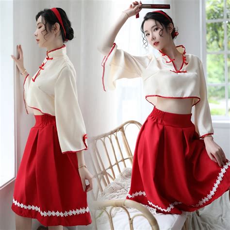 Sexy Hanfu Folk Dance Costume Women Chinese Princess Royal Lingerie Set