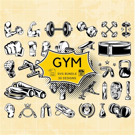 Workout Svggym Svg Fitness Svgfitness Pngworkout Svg Bundle Gym