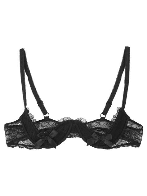 Uk Womens Half Cup Bra Padded Underwired Lace Straps Bralette Brassiere