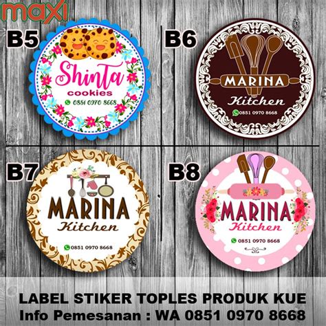 Jual Cetak Stiker Label Produk Kue Stiker Toples Kue Bentuk Bulat Di