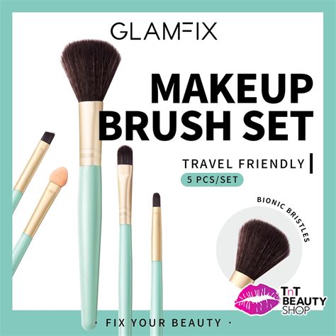 Jual GLAMFIX Excellent Brush Set Lake Blue Make Up 5 Pcs Set Kuas