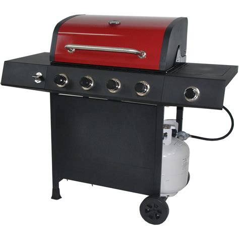 Revoace 4 Burner Lp Gas Grill With Side Burner Red Sedona Outodoor Cooking Bbq Ebay