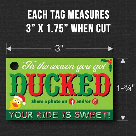 Printable Christmas You Ve Been Ducked Duck Tags Ducking Etsy Australia