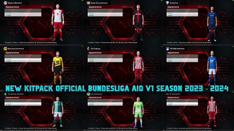 NEW KITPACK OFFICIAL BUNDESLIGA AIO V1 SEASON 23 24 ALL PATCH