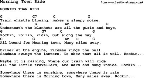 Summer Camp Song Morning Town Ride With Lyrics And Chords For Ukulele