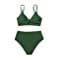 CUPSHE Women S Twist Front High Waisted Bikini Set V Neck Padded Two Pieces Bathing Suits