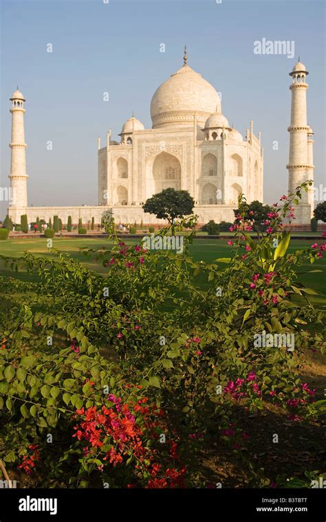 India Uttar Pradesh Agra View Across Paradise Gardens Towards