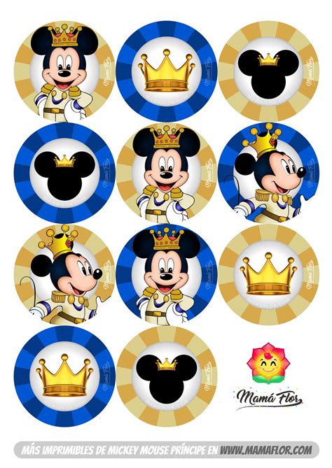 Imprimibles Gratuitos De Mickey Mouse Pr Ncipe Toppers Mamaflor