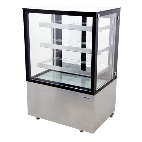 36″ Square Glass Floor Refrigerated Display Case, 13.77 cu.ft (390 ...