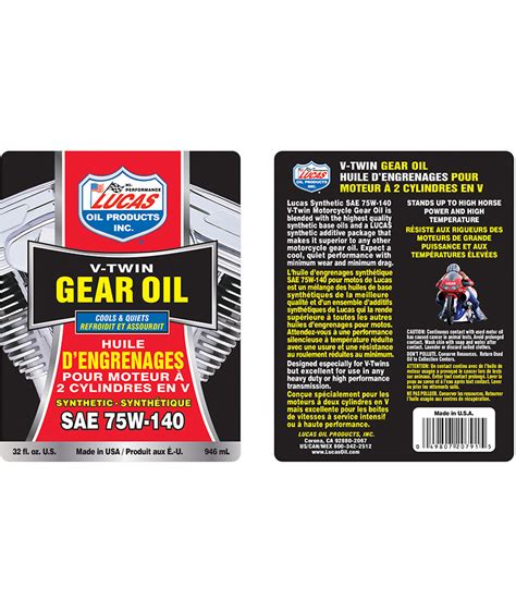 Synthetic Sae W V Twin Gear Oil Lucas Oil Products