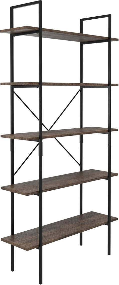 Buy Tier Bookshelf Open Industrial Style Etagere Wooden Shelving