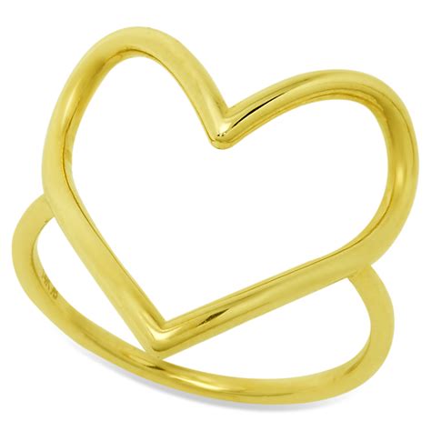 14k Yellow Gold Open Heart Design Ring Germanis Jewelry