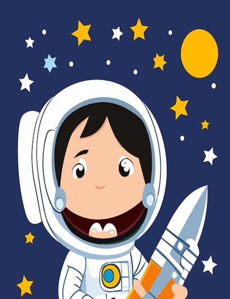 Desenho Vetorial De Clipart De Astronauta Dos Desenhos Animados Vetor