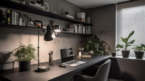 Premium Photo Interior Deisgn Of Home Office In Minimalist Style With