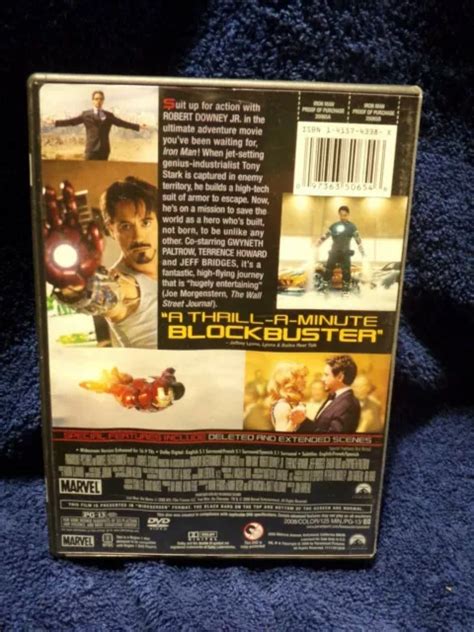 IRON MAN DVD Robert Downey Jr Terrence Howard Jeff Bridges Gwyneth