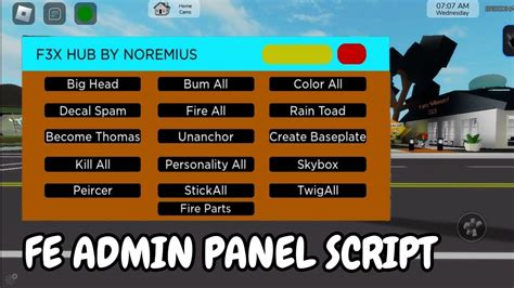 OP Roblox Script Fe Admin F3X Hub Hydrogen Fluxus Arceus X Mobile