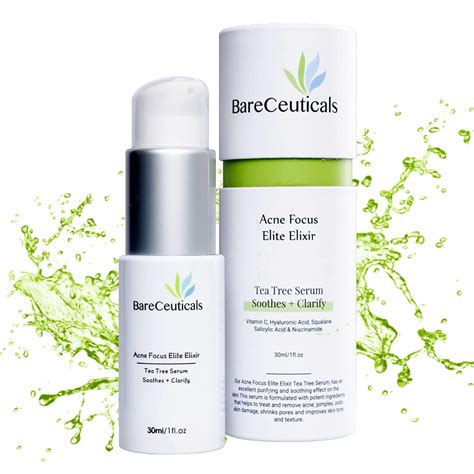 BareCeuticals Tea Tree Facial Serum with Acne Focus, Soothe Breakouts
