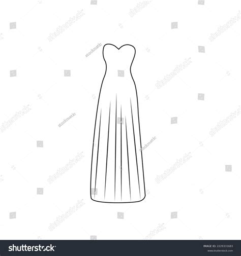 Line Icon Bridesmaid Dress Vector Illustartion Stock Vector Royalty