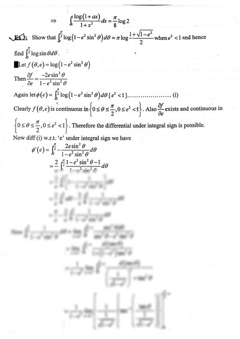 Solution Notes On Differential Under Integral Sign Studypool