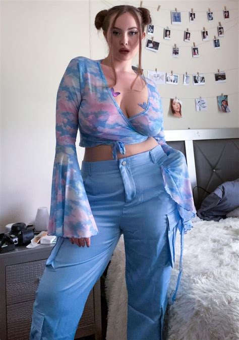 Plus Size Sugar Thrillz Pastel Cloud Print Mesh Wrap Top Blue