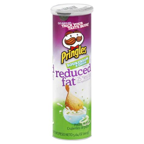 Pringles Reduced Fat Sour Cream And Onion Potato Crisps Shop Chips At H E B